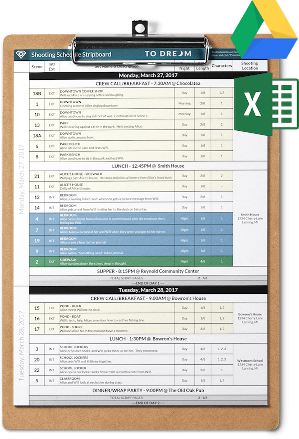 free stripboard schedule template download for excel and video production schedule template excel